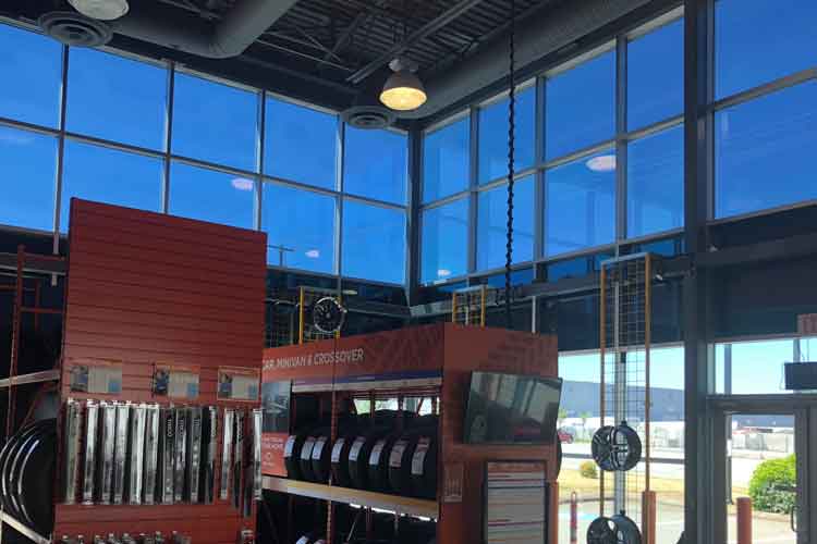 Interior photo of glass with window tint